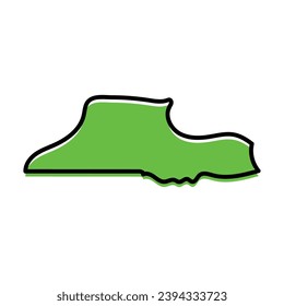 Diseño de mapas del estado de Egipto de Minya en forma de vector.