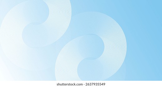 Miodern minimalist banner background, pastel colorful, blue and white gradations. Circle effect abstract simple design