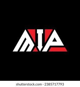 MIP triangle letter logo design with triangle shape. MIP triangle logo design monogram. MIP triangle vector logo template with red color. MIP triangular logo Simple, Elegant, and Luxurious design.