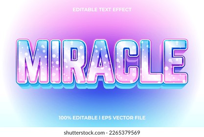 Miracle 3d text effect and editable text, template 3d style use for business tittle