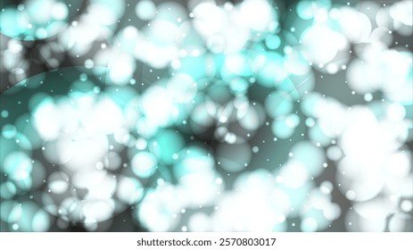 Miracle Abstract Defocused Light Spot Background Design. Christmas Snowfall Vector Horizontal Illustration.  Glitter confetti. Winter Snow Sky. New Year Magic Illustration. Falling Snowflakes