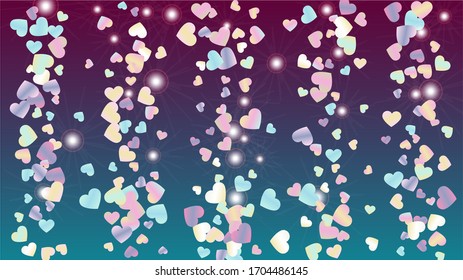 Miracle Background with Confetti of Glitter Particles. St. Valentine Day. Celebration pattern. Light Spots. Explosion of Confetti. Glitter Vector Illustration. Design for Poster.