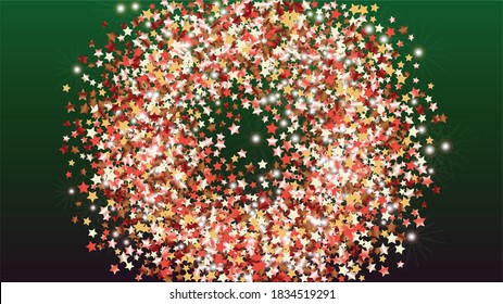 Miracle Background with Confetti of Glitter Particles. Sparkle Lights Texture. Disco pattern. Light Spots. Star Dust. Explosion of Confetti. Design for Invitation.