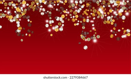 Miracle Background with Confetti of Glitter Particles. Sparkle Lights Texture. Celebration pattern. Light Spots. Star Dust. Explosion of Confetti. Design for Magazine.