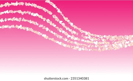 Fondo milagroso con confetti de partículas brillantes. Día de San Valentín. Patrón de partido. Puntos de luz. Explosión de Confetti. Ilustración del vector de brillo. Diseño para tarjeta.