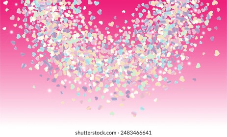 Miracle Background with Confetti of Glitter Particles. St. Valentine Day. New Year pattern. Light Spots. Explosion of Confetti. Glitter Vector Illustration. Design for Web.