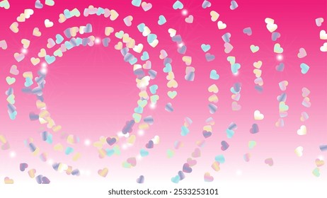 Miracle Background with Confetti of Glitter Particles. St. Valentine Day. Anniversary pattern. Light Spots. Explosion of Confetti. Glitter Vector Illustration. Design for Magazine.