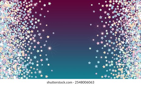 Miracle Background with Confetti of Glitter Star Particles. Sparkle Lights Texture. Anniversary pattern. Light Spots. Star Dust. Christmass Design. Explosion of Confetti. Design for Print.