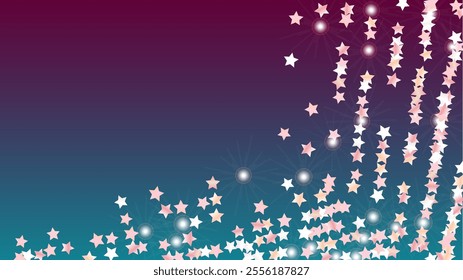 Miracle Background with Confetti of Glitter Star Particles. Sparkle Lights Texture. Celebration pattern. Light Spots. Star Dust. Christmass Design. Explosion of Confetti. Design for Invitation.