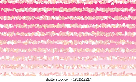 Miracle Background with Confetti of Hearts Glitter Particles. St. Valentine Day. Birthday pattern. Light Spots. Explosion of Confetti. Glitter Vector Illustration. Design for Flyer.
