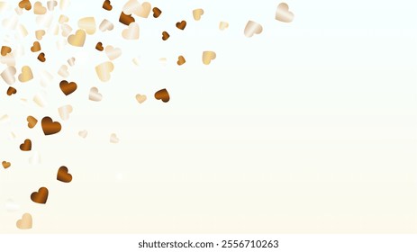 Miracle Background with Confetti of Hearts Glitter Particles. St. Valentine Day. Disco pattern. Light Spots. Explosion of Confetti. Glitter Vector Illustration. Design for Card.