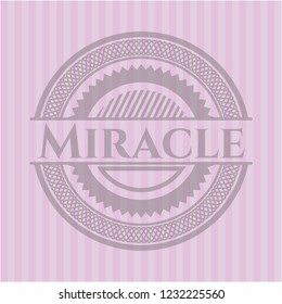 Miracle badge with pink background