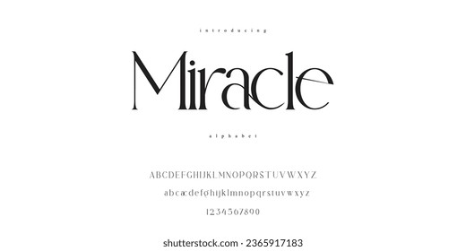 Miracle Elegant Classic Serif Font Alphabet Typography with Ligature