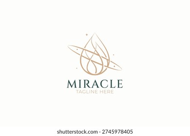 Miracle Flame Cosmic Logo Design Representing Energy Transformation and Spiritual Identity Concept