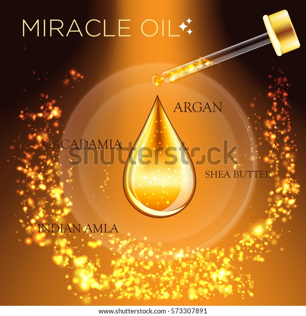 Miracle Oil Serum Essence 3d Droplet Stock Vector (Royalty Free ...