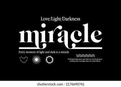 miracle typography aesthetic Streetwear Graphic Design ideas customize templates