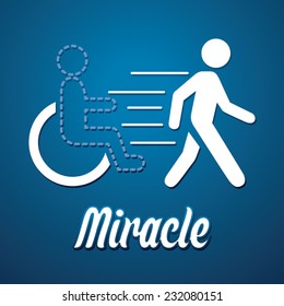 Miracle walk man symbol graphic vector.