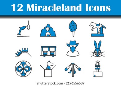 Miracleland Icon Set. Editable Bold Outline With Color Fill Design. Vector Illustration.