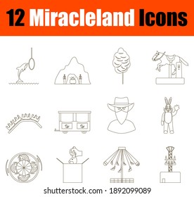 Miracleland Icon Set. Thin Editable Stroke Line Without Filling Design. Vector Illustration.