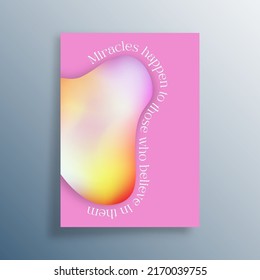 Miracles Happen to those who Believe in them, quote with Gradient Shape design for interior posters, backgrounds, flyers, brochure covers, typography, or other printing products. Vector illustration.