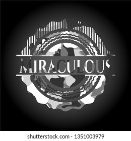 Miraculous on grey camouflage pattern