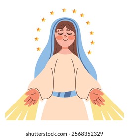 miraculous virgin character isolated icon