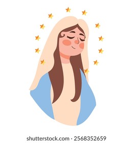 miraculous virgin character isolated icon