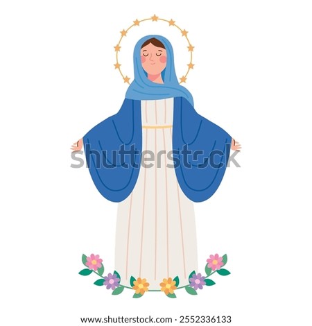 miraculous virgin statue isolated icon