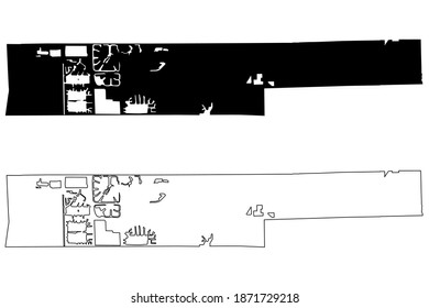 Miramar City, Florida (United States cities, United States of America, usa city) map vector illustration, scribble sketch City of Miramar map