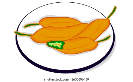 Mirchi bada indian snacks Vector