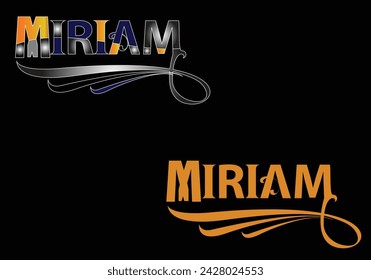 MIRIAM bible girl name typography style