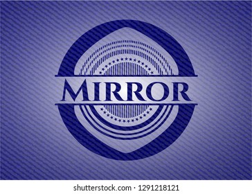 Mirror badge with denim texture