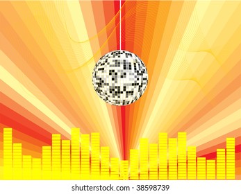 mirror ball with abstract background