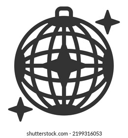 Mirror ball in the disco - icon, illustration on white background, glyph style