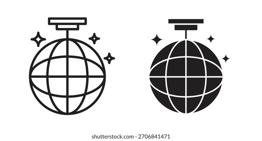 Mirror ball icon concept outline symbol design. Simple element illustration.