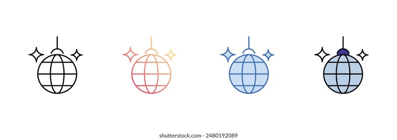 Mirror Ball icon design with white background stock illustration