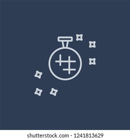 Mirror ball icon. Mirror ball linear design concept from Birthday and Party collection. Simple element vector illustration on dark blue background.