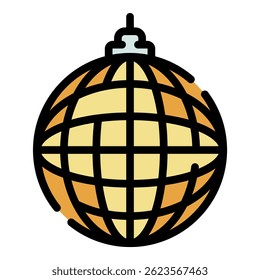 Ícone de bola espelhada. Contorno espelho bola vetor ícone cor plana isolado