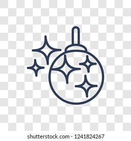 Mirror ball icon. Trendy linear Mirror ball logo concept on transparent background from Birthday party and wedding collection