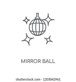 Mirror ball linear icon. Mirror ball concept stroke symbol design. Thin graphic elements vector illustration, outline pattern on a white background, eps 10.