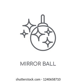 Mirror ball linear icon. Modern outline Mirror ball logo concept on white background from Birthday party and wedding collection. Suitable for use on web apps, mobile apps and print media.