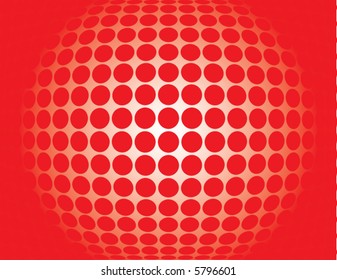 A mirror ball pattern in red and white