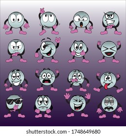 mirror ball set character cartoon 