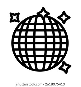 Espelho bola Vetor Linha ícone Design