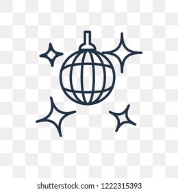 Mirror ball vector outline icon isolated on transparent background, high quality linear Mirror ball transparency concept can be used web and mobile