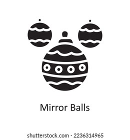 Mirror Balls vector Solid Icon Design illustration. Christmas Symbol on White background EPS 10 File