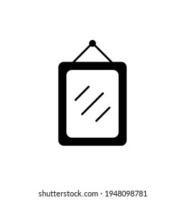 Mirror Barbershop Glyph Icon - Barbershop Icon Design Vector Illustration.