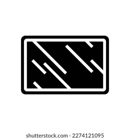 mirror bathroom interior glyph icon vector. mirror bathroom interior sign. isolated symbol illustration