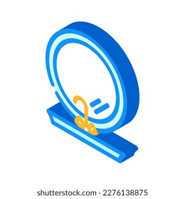 vector de icono isométrico interior de baño espejo. señal interior del baño espejo. ilustración de símbolo aislado