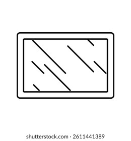 mirror bathroom interior line icon vector. mirror bathroom interior sign. isolated contour symbol black illustration